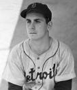 FILE - Detroit Tigers right-handed baseball pitcher Ray Herbert looks on in Lakeland, Fla., Feb. 24, 1951. Herbert, a 1962 American League All-Star winning pitcher who threw batting practice for his hometown Tigers for decades after retiring, died peacefully in Plymouth, Mich., on Dec. 20, 2022, five days after his 93rd birthday. (AP Photo/Phil Sandlin, File)