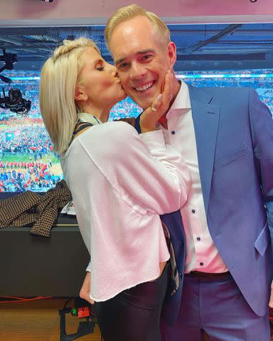 <p>Michelle Beisner Instagram</p> Michelle Beisner and Joe Buck at a sports event.