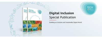 Clique no link (https://www.huawei.com/en/tech4all/publications/digital-inclusion) para baixar a publicação especial de Inclusão Digital (PRNewsfoto/Huawei)