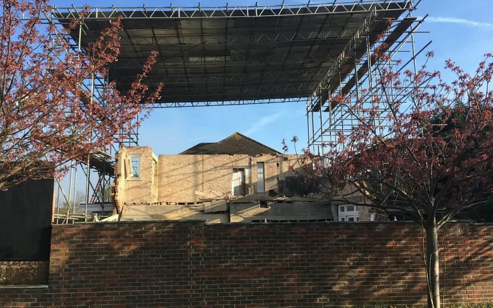 A wealthy family made a lucky escape after their luxury home collapsed in the middle of the night, leaving just a pile of rubble - Credit: Police/SWNS.COM 