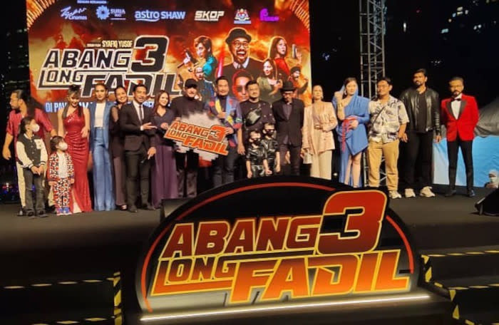 The cast at the premiere of 'Abang Long Fadil 3'