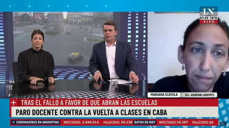 "Queremos trabajar en la virtualidad para cuidar nuestra vida y la vida de todos", dijo Mariana Scayola