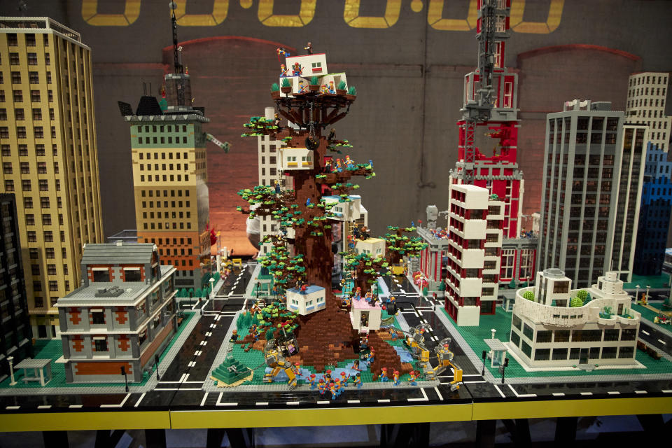 Henry and Cade put together a city in a tree for their first challenge on the show. Photo: Channel Nine