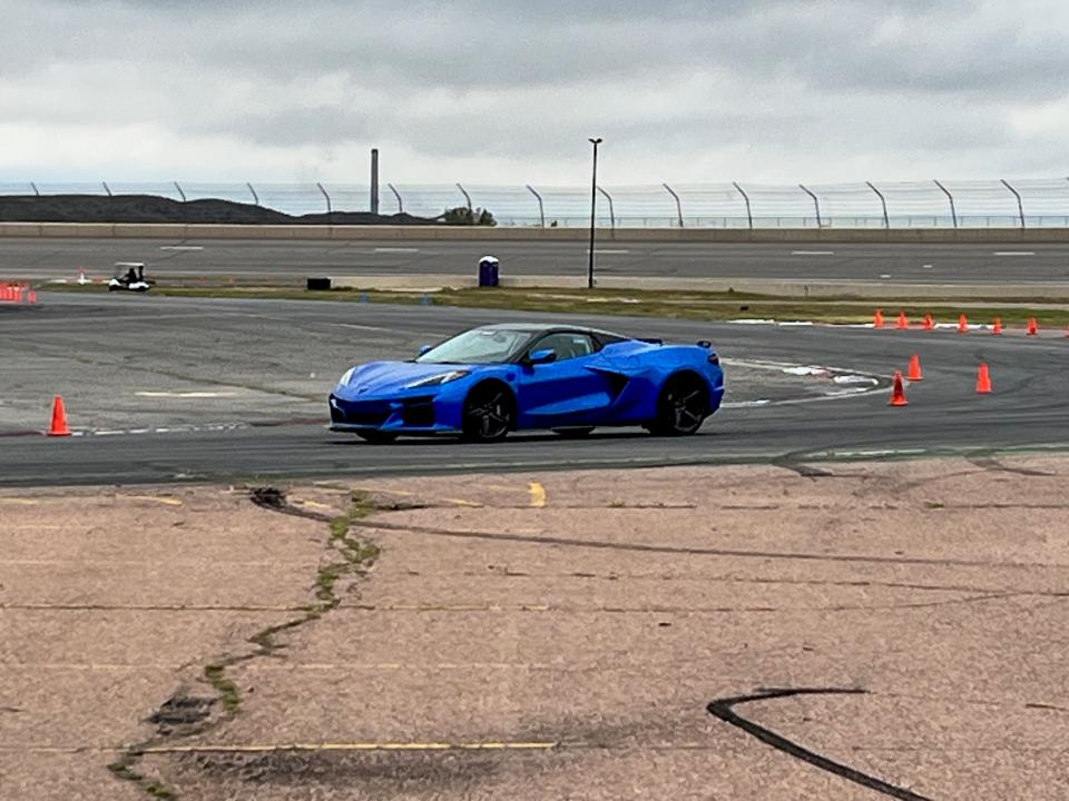 2024 Chevrolet Corvette E-ray on the track at Pikes Peak International Raceway.