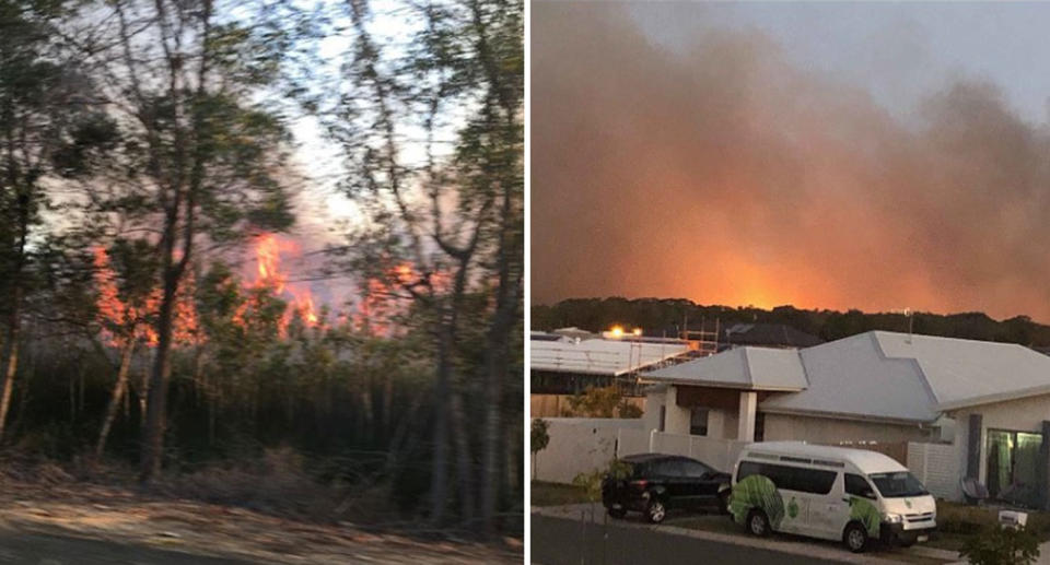 Queensland fire in Peregian Springs where 10 homes have been destroyed.