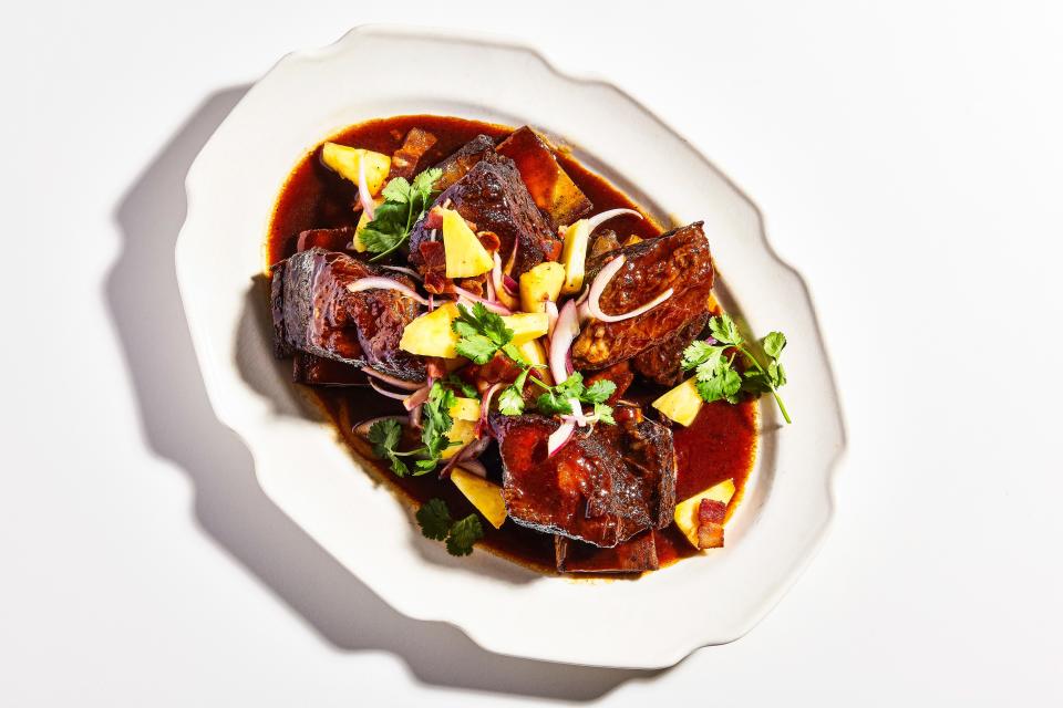 Braised Short Ribs with a Pretty Great Bacon-Pineapple Situation on Top