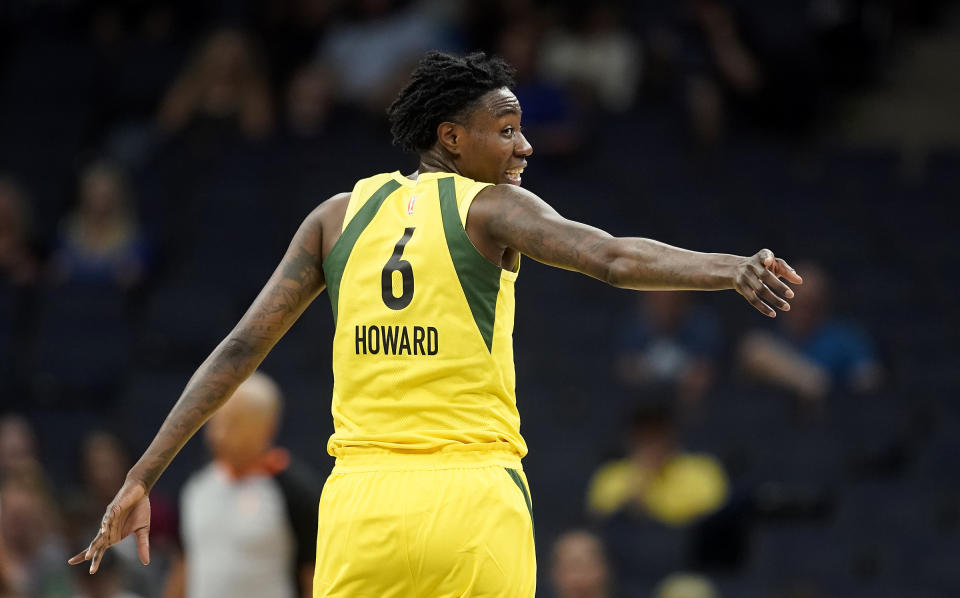 Natasha Howard dropped a career-high 33 points on Wednesday night for the Storm, just one day after she denied multiple domestic abuse allegations made against her.