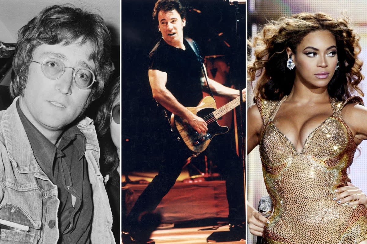 John Lennon / Bruce Springsteen / Beyonce (Getty Images)