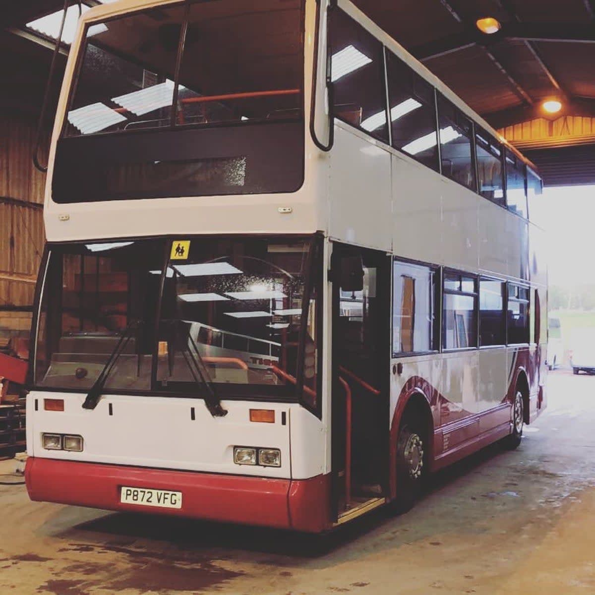 The bus when they first bought it (Lamorna Hollingsworth/@we_bought_a_double_decker)