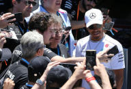 Formula One F1 - Brazilian Grand Prix 2017 - Sao Paulo, Brazil - November 12, 2017 Mercedes' Lewis Hamilton poses for photographs ahead of the Brazilian Grand Prix REUTERS/Paulo Whitaker