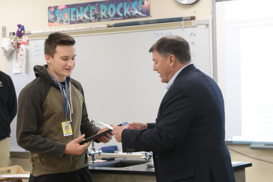 Aberdeen Central senior Ethan Fergel was recognized Wednesday as the recipient of a principal nomination to West Point by U.S. Sen. Mike Rounds.