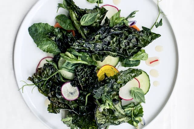 Crispy Kale Salad with Lime Dressing