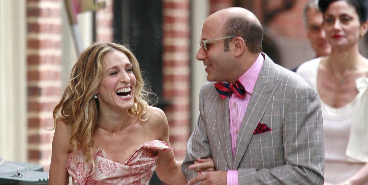 carrie bradshaw stanford blatch sex and the city sarah jessica parker willie garson on set