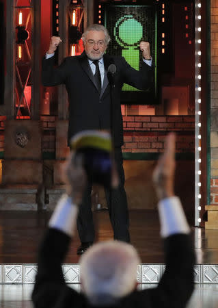 72nd Annual Tony Awards - Show - New York, U.S., 10/06/2018 - Actor Robert De Niro speaks before introducing Bruce Springsteen's performance. REUTERS/Lucas Jackson