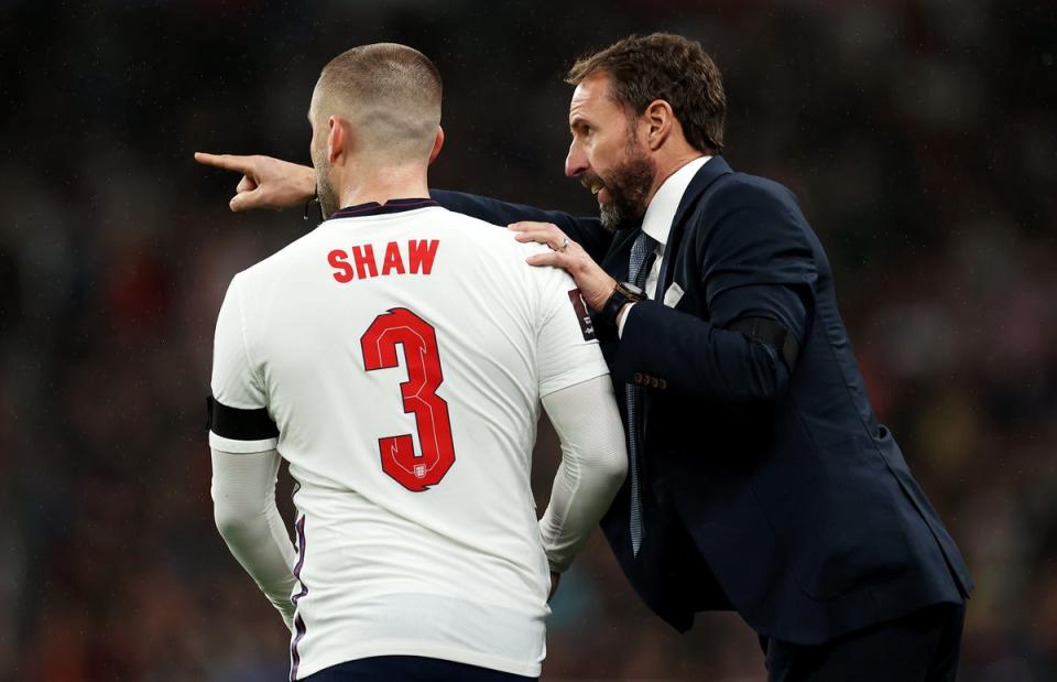 Shaw is a ‘long shot’ to make Euro 2024 (The FA via Getty Images)