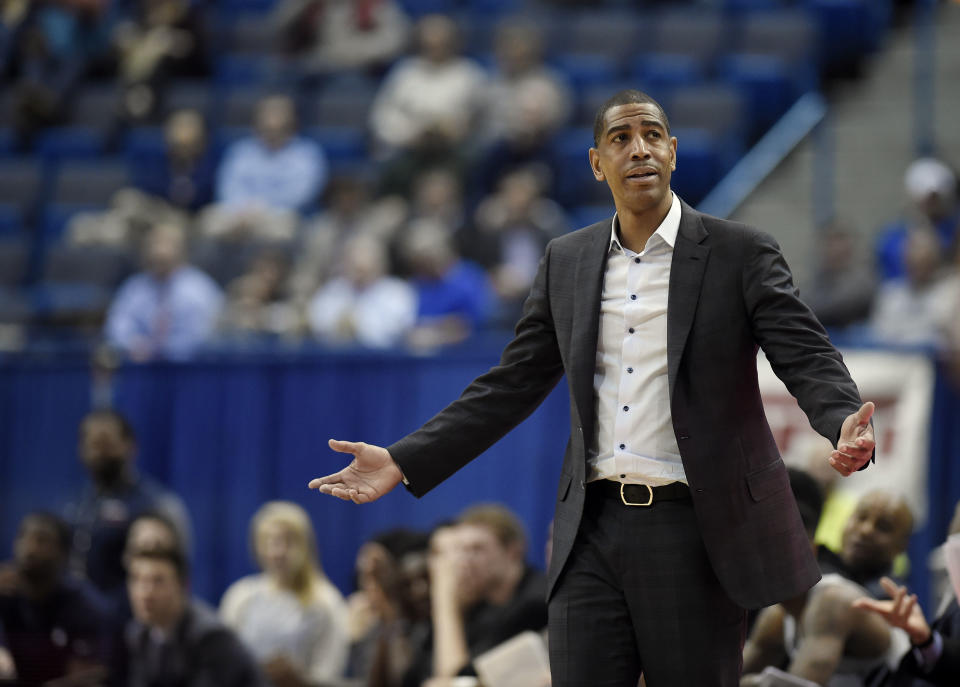 Connecticut head coach Kevin Ollie during the second half an NCAA college basketball game. (AP)