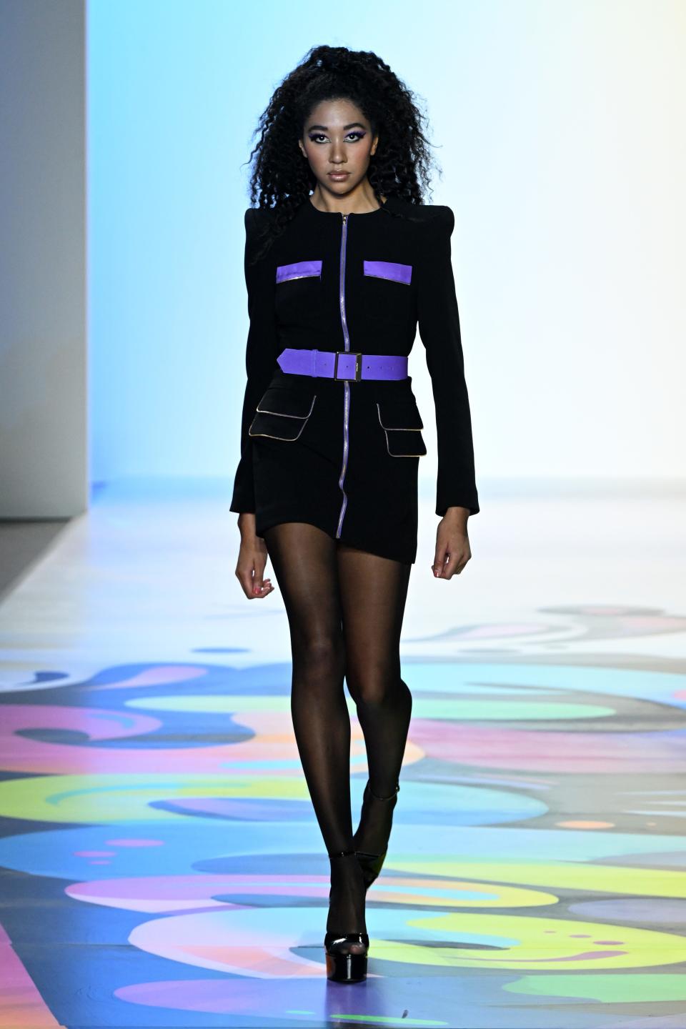 Aoki Lee Simmons walks the runway at the Sergio Hudson show during New York Fashion Week on Feb. 11, 2023.