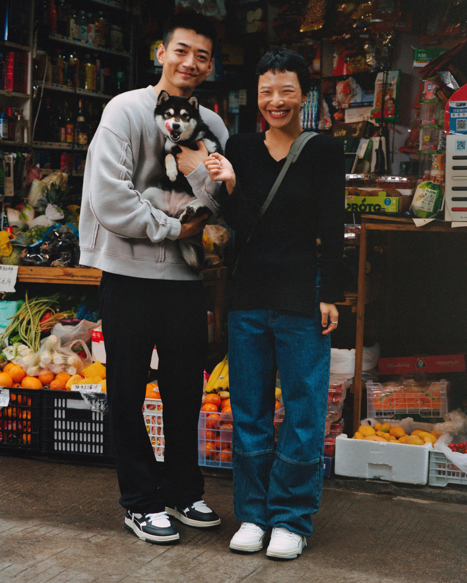 Nick, Pierhei, and their pet dog shot in Wulumuqi Road, Shanghai