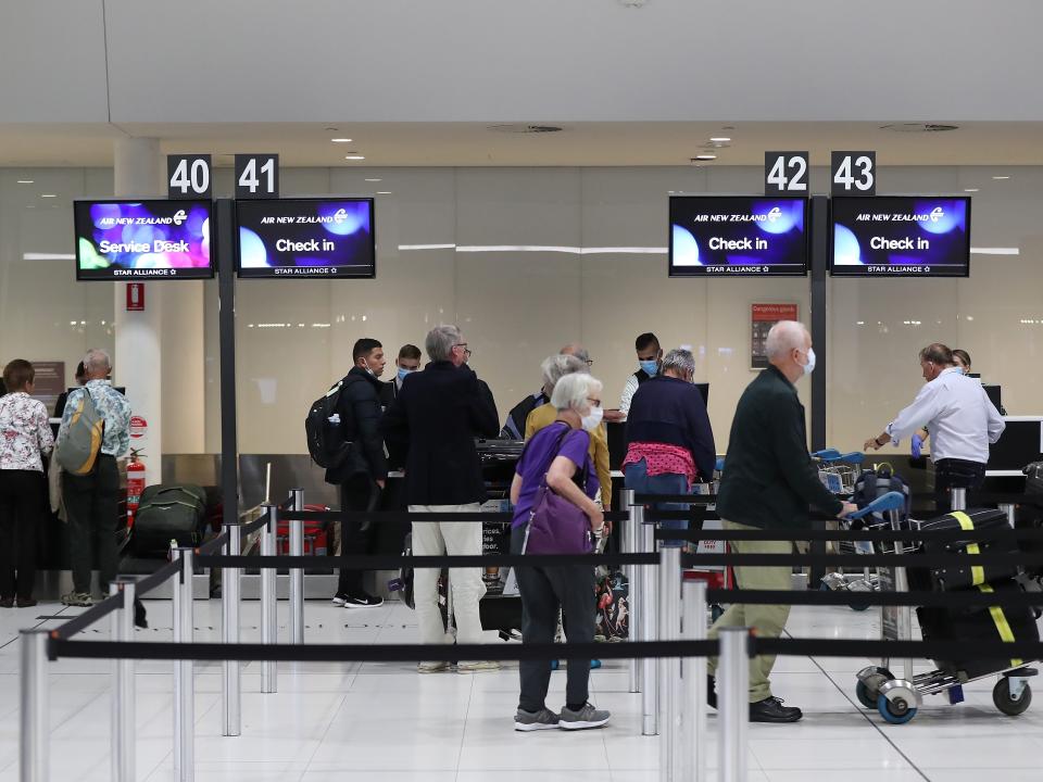 Air New Zealand's check-in desk.