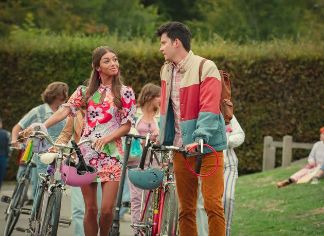 Mimi Keene as Ruby and Asa Butterfield as Otis in Sex Education season four