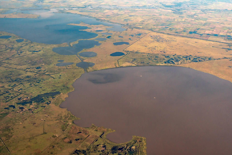 White and Grand lakes in the Mississippi River Delta in coastal Louisiana.