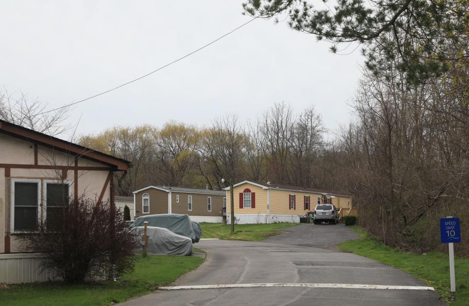 Manufactured homes in Silver Stream Village in New Windsor, New York, on April 18, 2022.