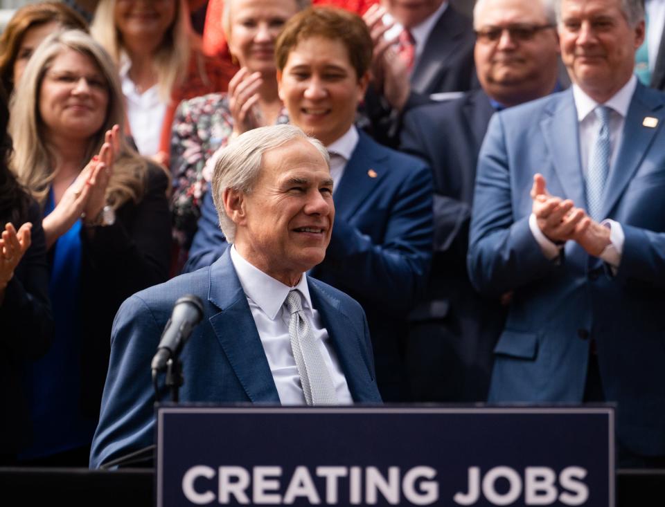 Gov. Greg Abbott on Wednesday touted school choice policies, property tax relief legislation and a bill aimed at solidifying the state's regulatory authority over cities and counties.
