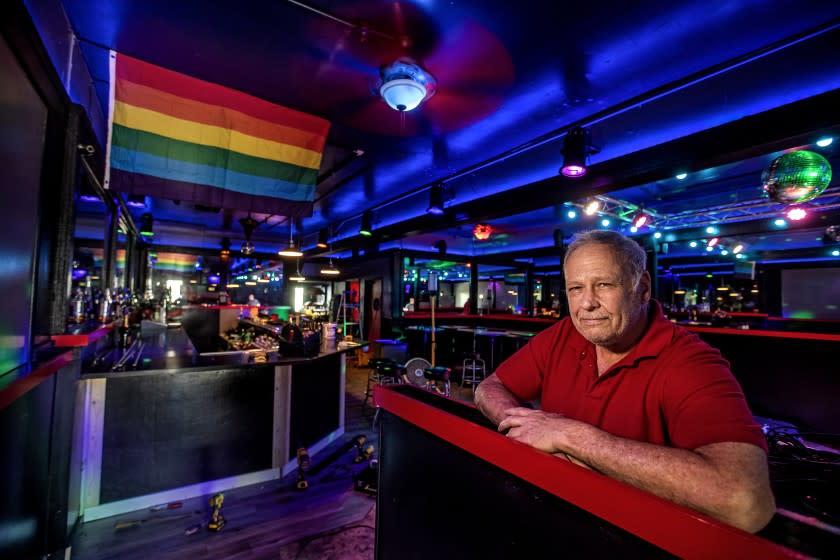 PASADENA, CA - MAY 19, 2021: Owner Steve Terradot is photographed inside The Boulevard, the only gay bar in Pasadena. Customers Mark Lanza and his partner Mark Chou started a go fund me to save the bar. (Mel Melcon / Los Angeles Times)