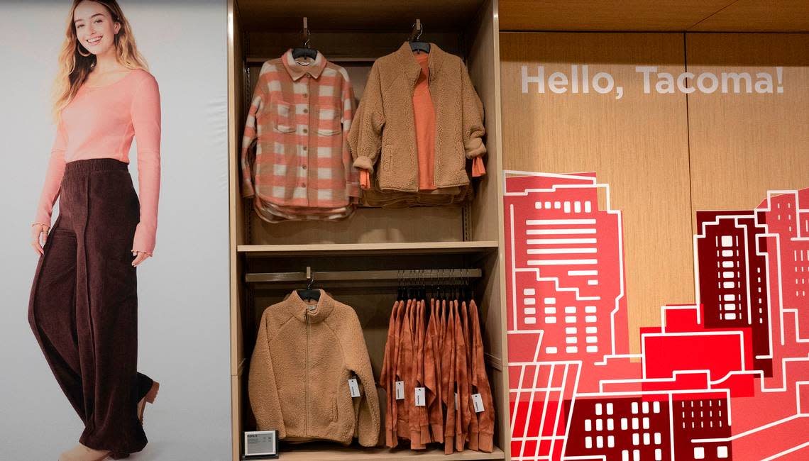 Displays are prepared for Sunday morning’s opening of the new Kohl’s store at the Tacoma Mall in Tacoma, Washington, shown on Thursday, Oct. 27, 2022.