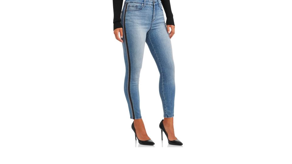 Rosa Curvy Lurex Side Stripe High Waist Ankle Jean. (Photo: Walmart)