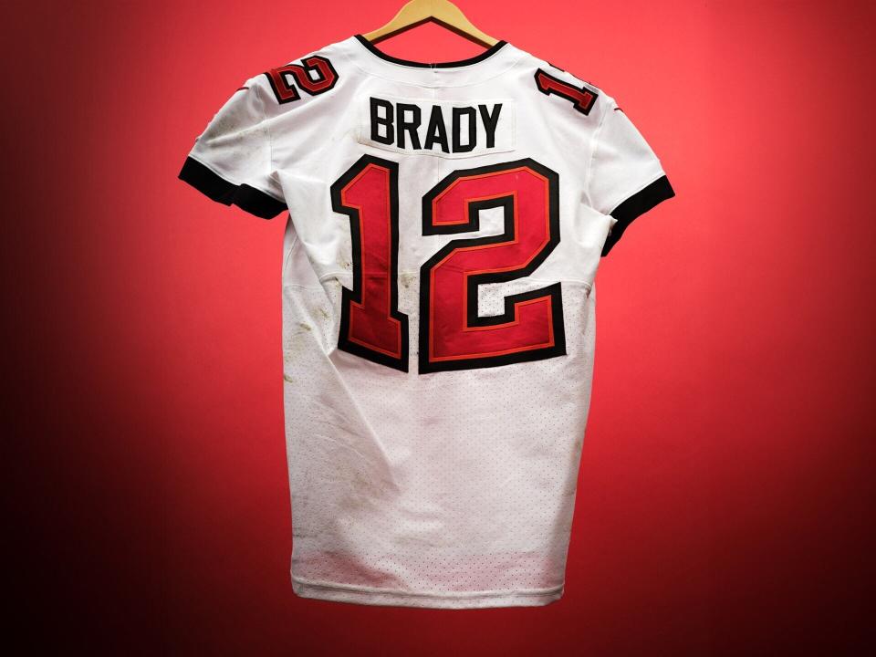 Backside of Tom Brady's final career game jersey 