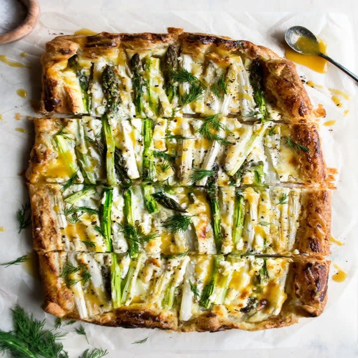 An asparagus tart.