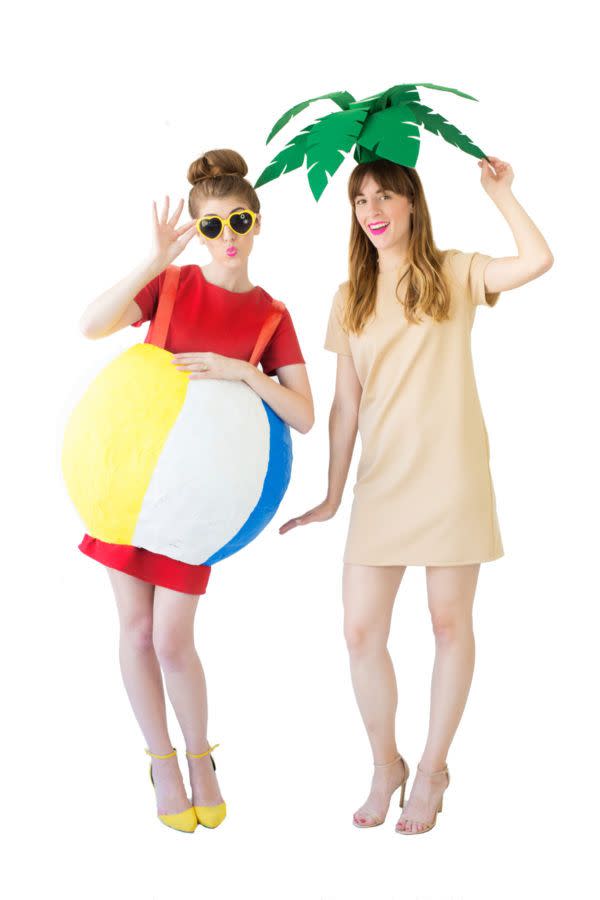 Palm Tree and Beach Ball Sister Halloween Costumes