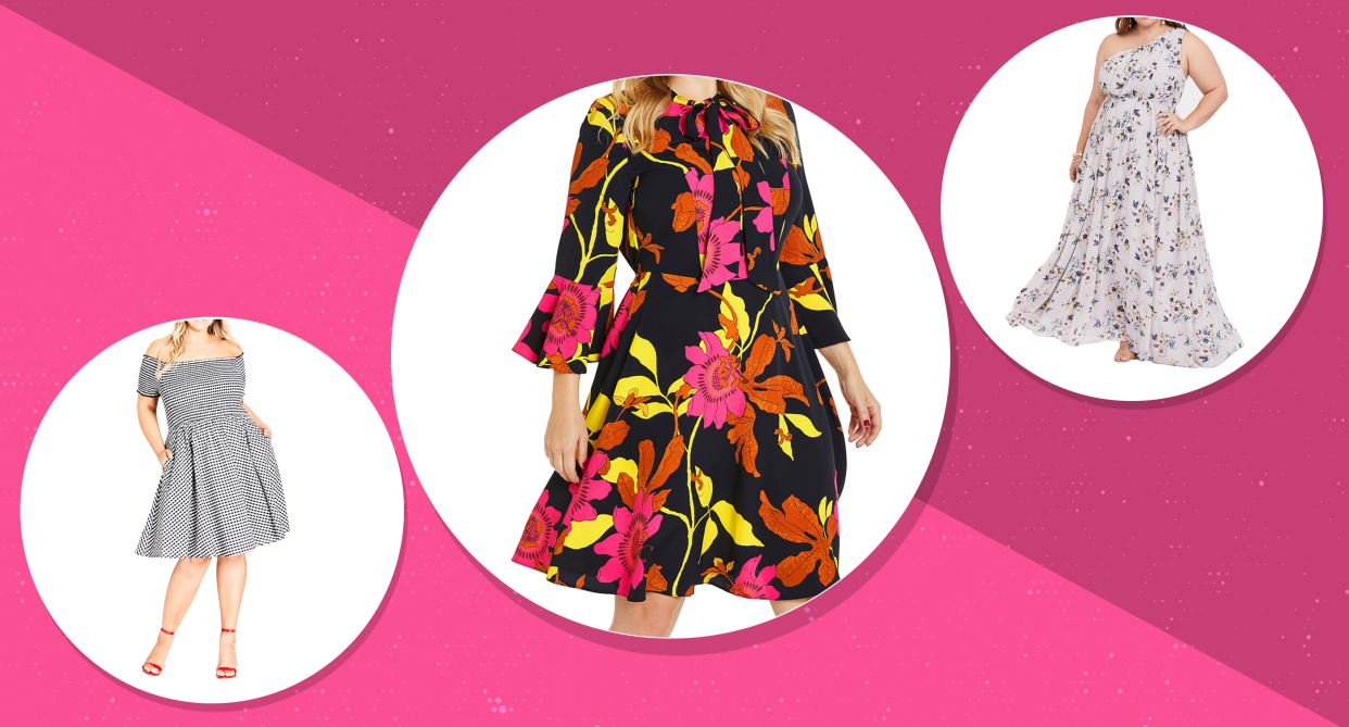 Stylish plus-size dresses to wear this Easter. (Photo: left to right, Nordstrom, Simply Be, Torrid, Art: Yahoo Lifestyle photo-illustration)