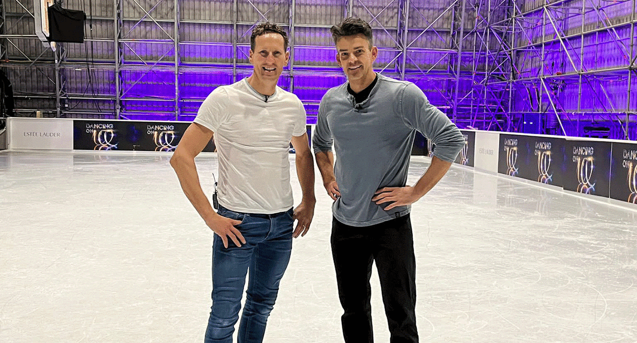 Brendan Cole performed the headbanger with pro-partner Brendyn Hatfield on 'Dancing On Ice'. (ITV)