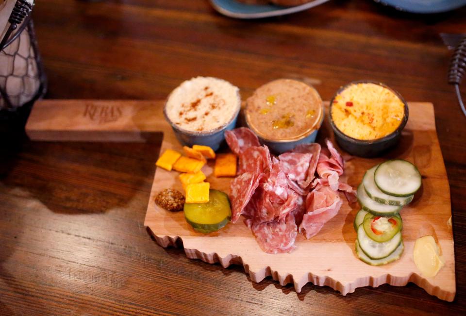 A Southern charcuterie board is pictured Thursday during the grand opening of Reba's Place in Atoka.