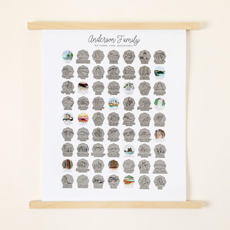 20) Personalized National Parks Scratch Off Poster