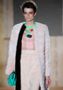 <b>LFW AW13: Roksanda Illincic</b><br><br>Textures came in all different forms, including faux fur.<br><br>© Getty