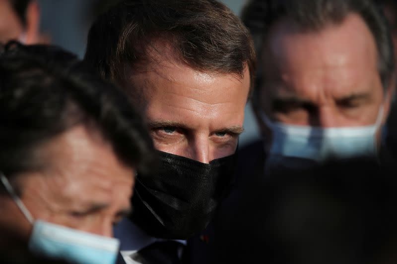 FILE PHOTO: French President Macron visits southern region devastated by Storm Alex