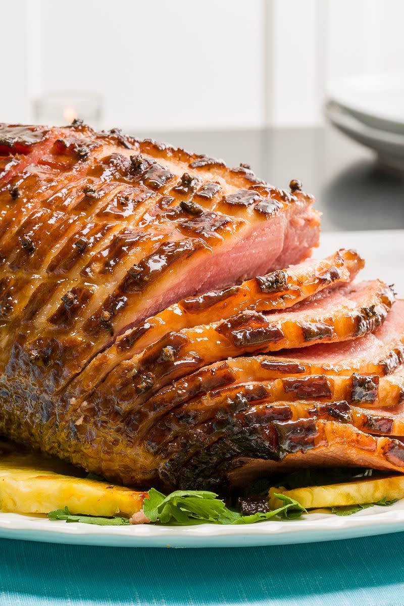 <p>If you're not glazing your ham in a sweet-syrupy mixture of Dr. Pepper and pineapple juice, you're doing it wrong.</p><p>Get the <a href="https://www.delish.com/uk/cooking/recipes/a29710266/pineapple-dr-pepper-glazed-easter-ham-recipe/" rel="nofollow noopener" target="_blank" data-ylk="slk:Dr Pepper Pineapple Glazed Ham;elm:context_link;itc:0;sec:content-canvas" class="link ">Dr Pepper Pineapple Glazed Ham</a> recipe.</p>