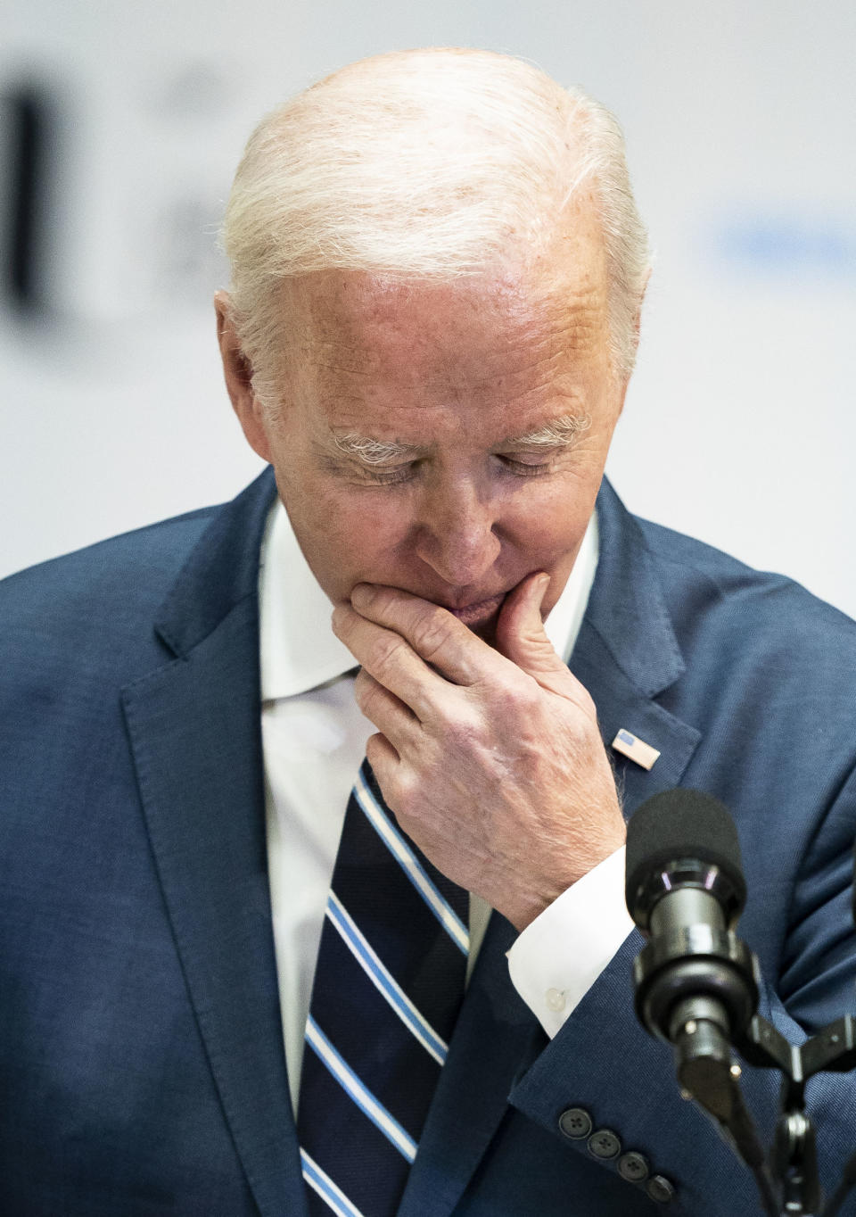 President Joe Biden delivers his keynote speech at Ulster University in Belfast, Northern Ireland, Wednesday, April 12, 2023. (Aaron Chown/PA via AP)