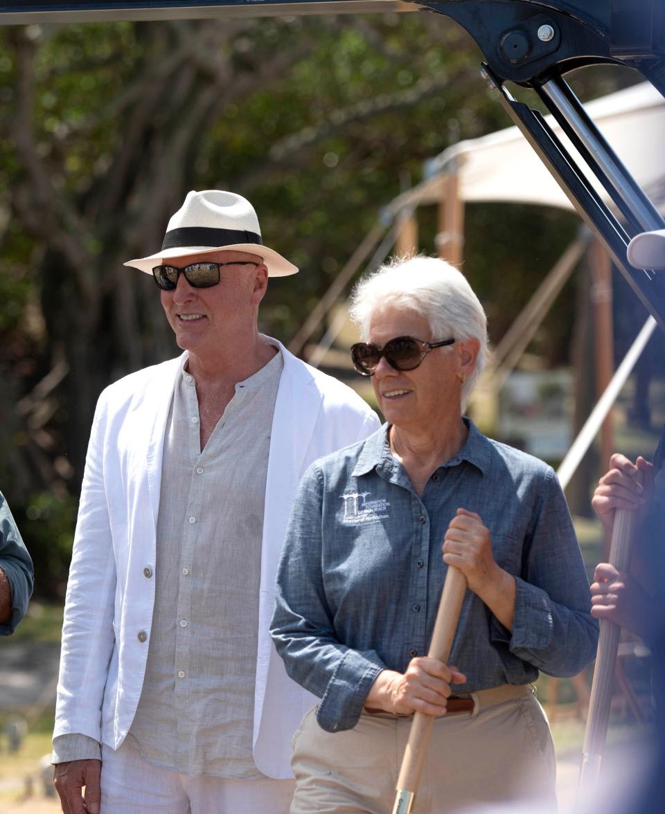 Landscape architect Raymond Jungles and Preservation Foundation director of horticulture, Susan Lerner, attend Friday's groundbreaking event.