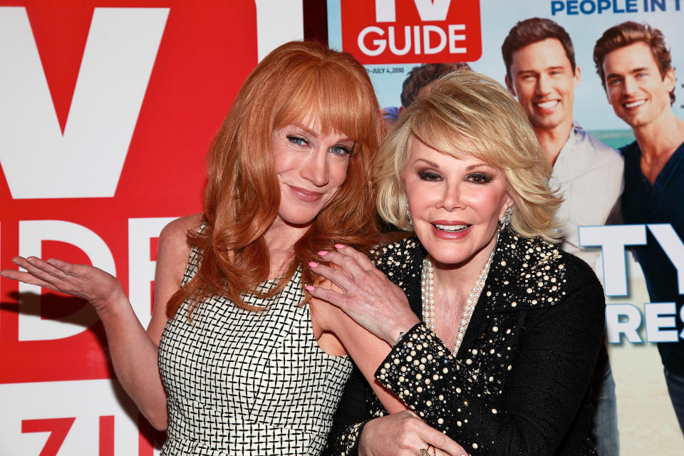 Kathy Griffin and Joan Rivers pictured together in NYC on June 14, 2010.&nbsp; (Photo: Charles Eshelman via Getty Images)