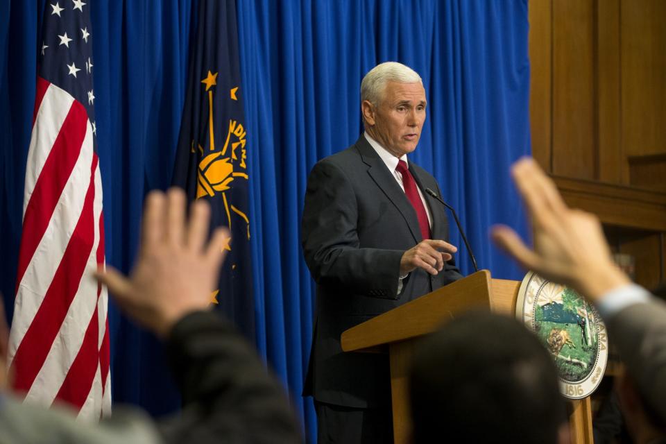 Indiana Gov. Mike Pence Holds Press Conference