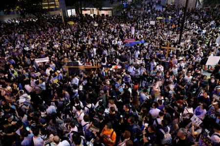 Civil servants attend a rally to support the anti-extradition bill protest in Hong Kong