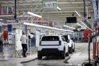 A view shows the production line on the day Stellantis launches the production of Fiat Panda in Kragujevac