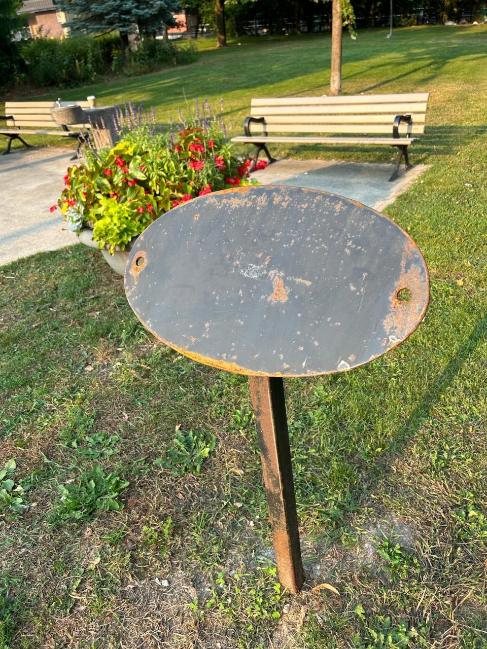 The plaque marking Budd Sugarman Park, near Rosedale subway station, has also been taken. Heritage Toronto says the bronze plaques can cost the city as much as $8,000.