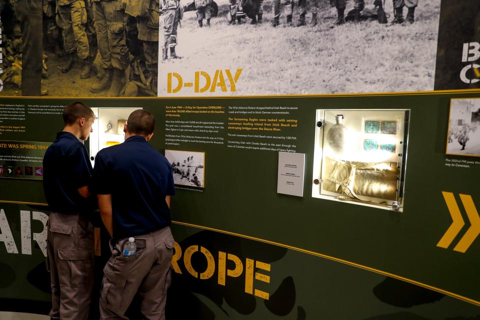 Visitors look around at different displays at the Pratt Museum in Fort Campbell, KY., on Tuesday, June 4, 2019. 