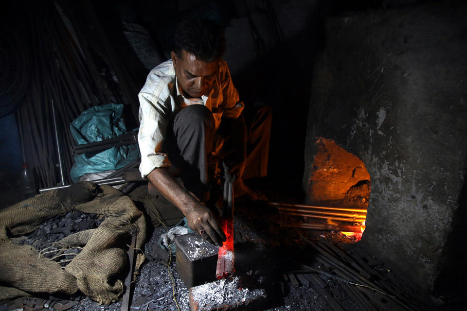 Gun making at factory in Jammu