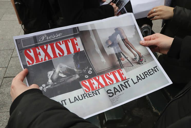 Yves Saint Laurent’s new ad campaign is under fire for sexist images of women. (Photo: Jacques DeMarthon/AFP/Getty Images)